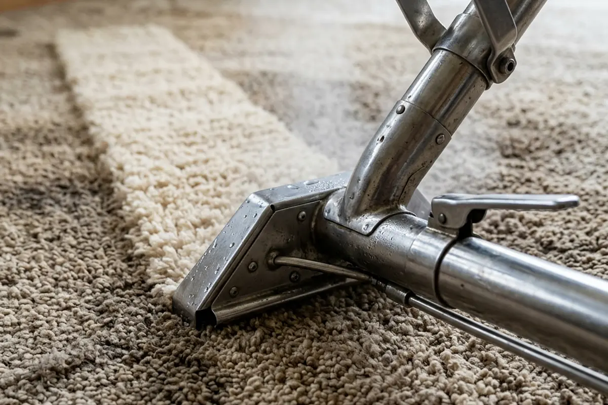 Carpet steam cleaning crew working in Southbank